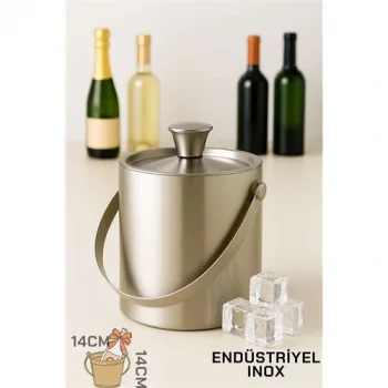 Buz Kovası Çift Cidarlı Yalıtımlı Endüstriyel Inox Şampanya Şarap Bira Soğutucu MEDIUM