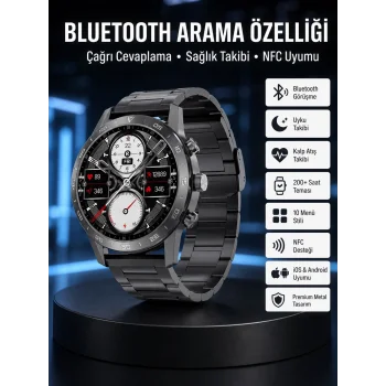 Çağrı Cevaplama Sesli Asistan Çoklu Dil Desteği 5.0 Bluetooth Akıllı Saat