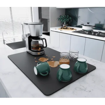 Çay Makinesi Altlığı Su Emici Kaymaz Taban Tezgah Koruyucu Kurulama Matı