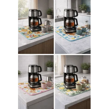 Çay Matı Çay Makinesi % 100 Mikrofiber Altlığı Su Emici Tezgah Koruyucu Kurulama Matı