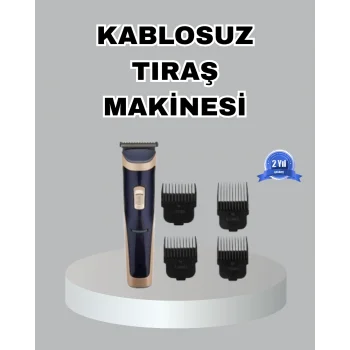 Çelik lı Unisex Şarjlı Tıraş Makinesi – Sessiz Motor, Kablosuz ve Ayarlanabilir