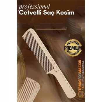 Cetvelli Saç Kesim Tarağı - Berber Kuaför Saç Kesim Tarağı Profesyonel