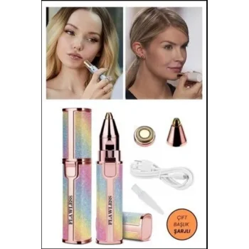 Çift Başlıklı Epilasyon Yüz Çene Işıklı Kıl Tüy Alma Mini Cep Epilasyonu Simli