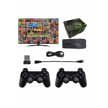 Çift Kollu 2.4g kablosuz Retro 4k Game stick 3500 oyun atari HD Görüntü Kalitesi