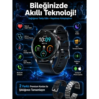 Çift Kordonlu Yüksek Çözünürlüklü Akıllı Saat Uyku İzleyici & Spor Modları