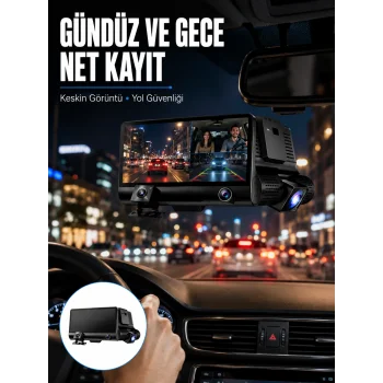 Çift Lens Araç Güvenlik Kamerası G Sensörlü Full HD