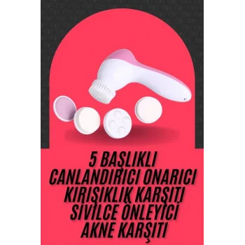 Cilt Temizleme ve Masaj Aleti 5 Başlıklı Akne ve Sivilce Önleyici