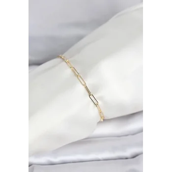 CM 14K Gold Renk Ataç Zincir Model Kadın Bileklik