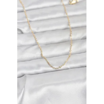 CM 14K Gold Renk Burgu Model 60 cm Kadın Kolye