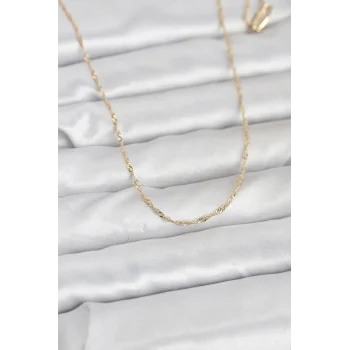 CM 14K Gold Renk Burgu Model 60 cm Kadın Kolye