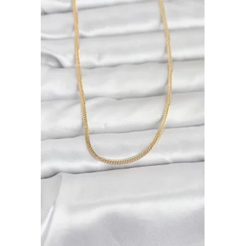 CM 14K Gold Renk Dolgun Zincir Model 60 cm Kadın Kolye