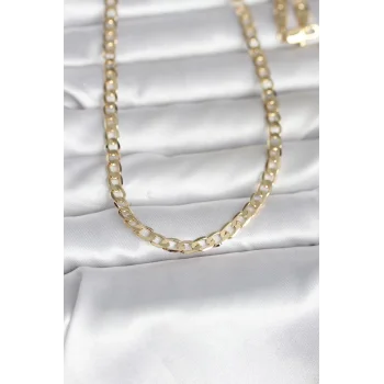 CM 14K Gold Renk Kalın Zincir Model 60 cm Kadın Kolye