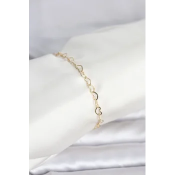 CM 14K Gold Renk Kalpli Zincir Model Kadın Bileklik