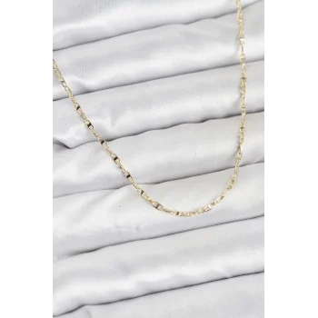 CM 14K Gold Renk Pirinç Gemi Zinciri Model Kadın Kolye
