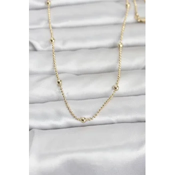 CM 14K Gold Renk Top Zincir 60 cm Kadın Kolye