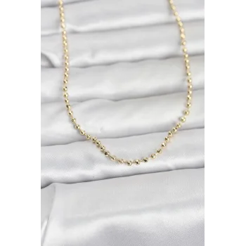 CM 14K Gold Renk Top Zincirli Model 60 cm Kadın Kolye