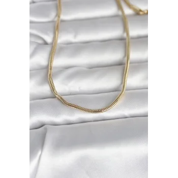 CM 14K Gold Renk Yılan Zincir Model 60 cm Kadın Kolye