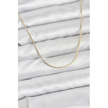 CM 14K Gold Renk Yılan Zincir Model Kadın Kolye