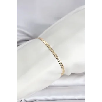 CM 14K Gold Renk Zincirli Model Kadın Bileklik