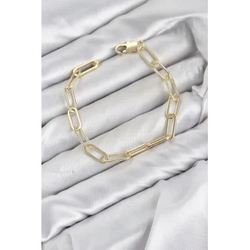 CM Ataş Zincir Model Gold Renk Pirinç Kadın Bileklik