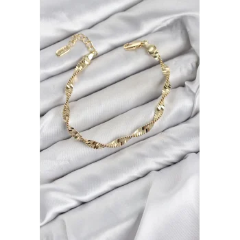 CM Burgu İtalyan Zincir Model Gold Renk Pirinç Kadın Bileklik