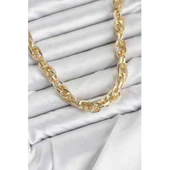 CM Kalın Burgu Model Gold Renk 60 cm Kadın Kolye