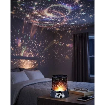 Çocuk Odası Yıldız Projektörü Renk Değiştiren Gece Lambası