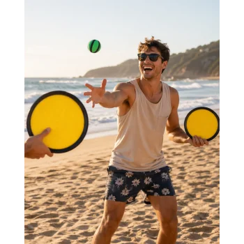 Çocuklar İçin 2 Kişilik Top Yakalama Seti Cırtlı Oyun Raketleri