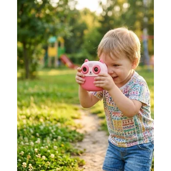 Çocuklar İçin Anında Baskılı Kamera 6 Renk Kalem 5 Rulo Kağıt Hediyeli Eğitici Eğlenceli Fotoğraf Makinesi