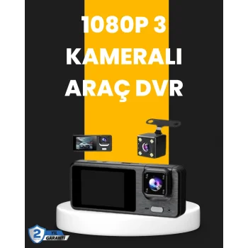 Çok Açılı Araç İçi DVR | Ön İç Arka Kamera, Döngü Video Kaydı