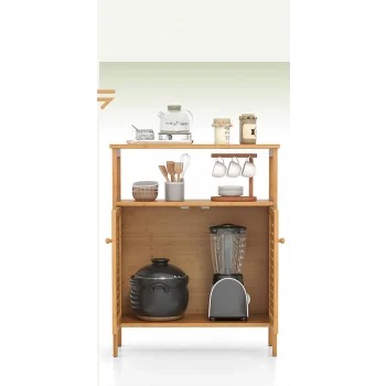 ÇOK AMAÇLI DOLAP AHŞAP BAMBU ORGANİZER RAFLI 66X33X85CM (5047)