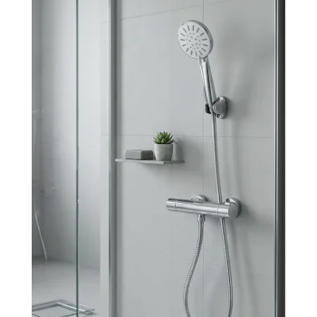 Çok Fonksiyonlu 4 Modlu El Duşu Başlığı Krem Duş Seti Spiral Hortumlu