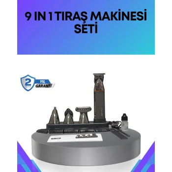 Çok Fonksiyonlu 9’u 1 Arada Tıraş Makinesi Şarjlı Saç Sakal Düzeltici