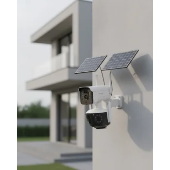 Çoklu Lensli 9MP Solar IP Kamera Uzaktan İzleme ve Alarm Bildirimli