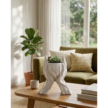 Dekoratif 3D El Tasarımlı Vazo Saksı Modern Ev Dekorasyon Aksesuarı