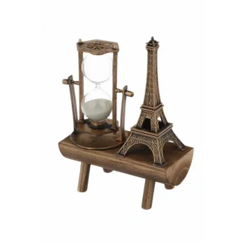Dekoratif Eyfel Kulesi ve Kum Saati Vintage Tarzı Masa Süsü Biblo
