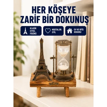 Dekoratif Kum Saati – Ahşap Malzeme, Hediyelik Masa Aksesuarı