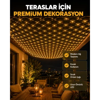 Dekoratif LED File Işık Ağ Tasarımlı Balkon Bahçe ve Oda Aydınlatması