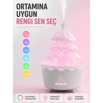 Dekoratif Şans Ağacı Ultrasonik Nemlendirici RGB Gece Lambalı Aroma Difüzörü