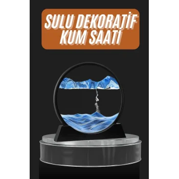Dekoratif Sulu Kum Saati Ofis Masa Üstü Ev Yuvarlak Kum Saati