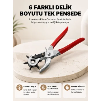 Delme Pensesi 6 Başlıklı Çok Amaçlı Paslanmaz Çelik Ergonomik