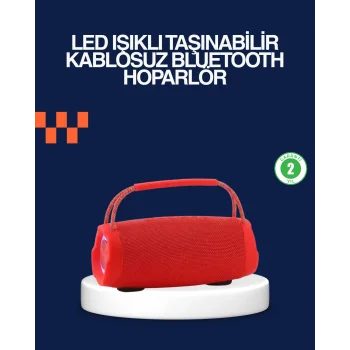 Derin Baslı Çift Hoparlörlü Taşınabilir Kablosuz Hoparlör