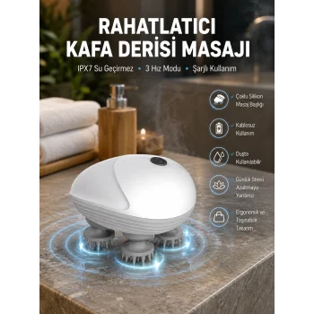 Derin Masaj Sağlayan Elektrikli Kafa Masaj Aleti