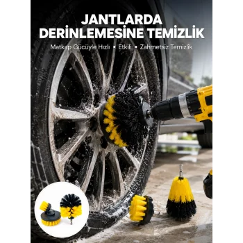 Derinlemesine Temizlik İçin Dayanıklı Kıllı Matkap Fırçası Başlığı