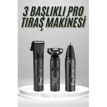 Dijital Göstergeli 3 Başlıklı Tıraş Makinesi Islak Kuru Lazer Öncesi Günlük