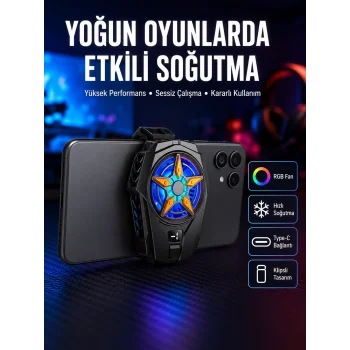 Dijital Göstergeli Evrensel Telefon Soğutma Fanı Yeni Nesil