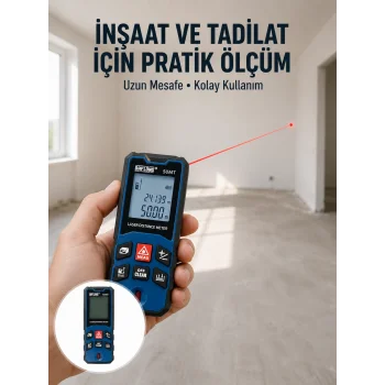 Dijital Lazer Mesafe Ölçüm Cihazı İnşaat ve Ev Kullanımı Yeni Nesil