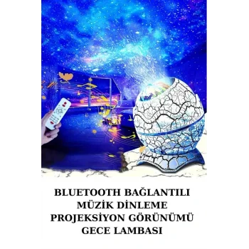 Dinozor Yumurtası Gece Masa Lambası Bluetooth Hoparlör 14 Renk Seçeneği