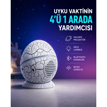 Dinozor Yumurtası Tasarımlı Gece Lambası – Müzik ve Işık Senkronizasyonlu