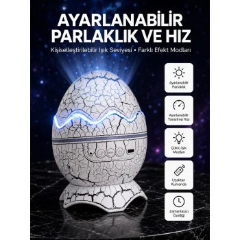 Dinozor Yumurtası Tasarımlı Projektörlü Gece Lambası